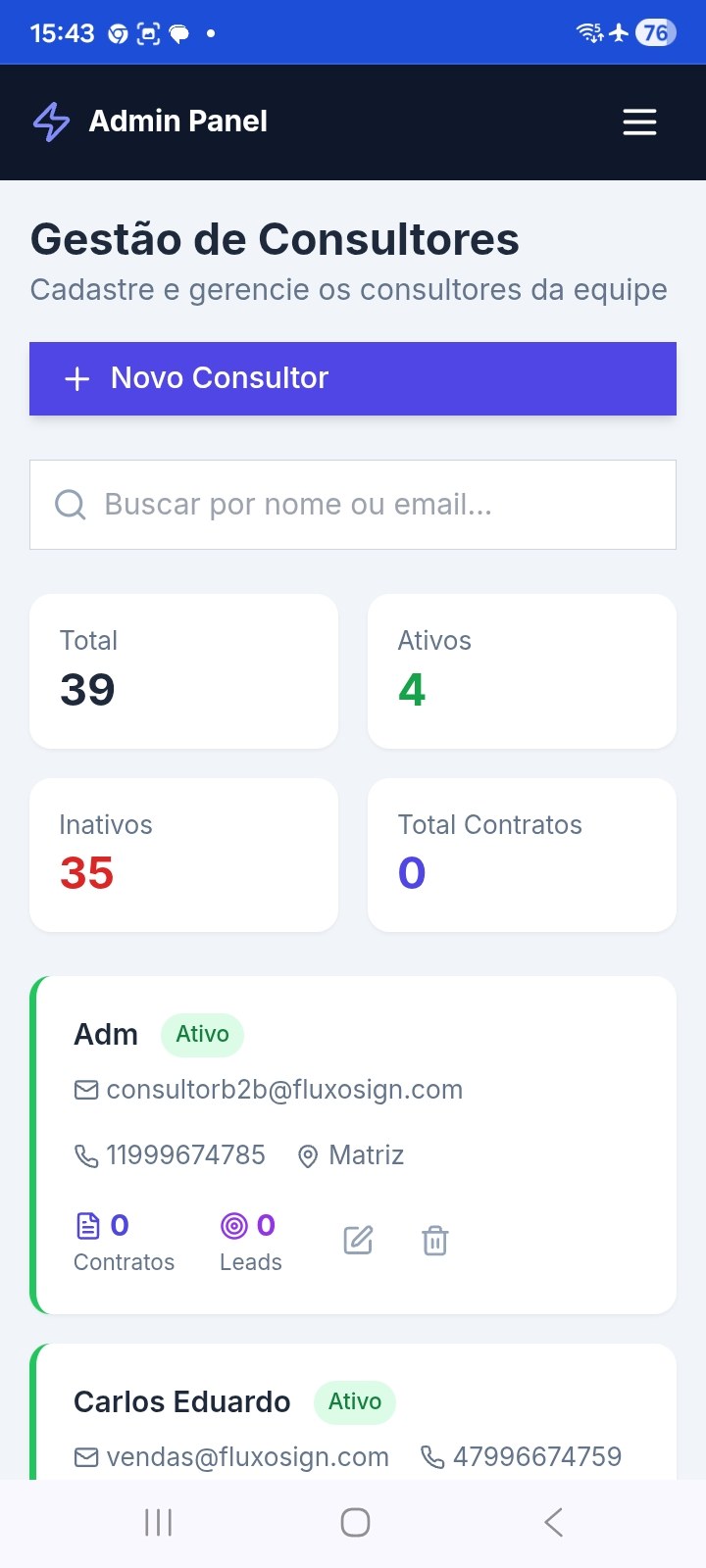 Gestão de consultores no FluxoSign