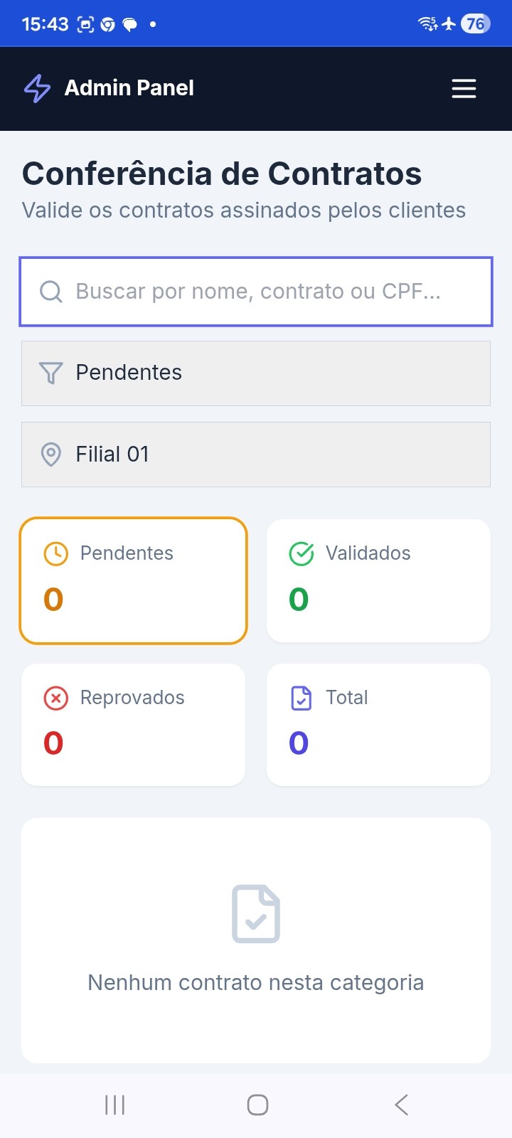 Conferência administrativa de contratos no FluxoSign
